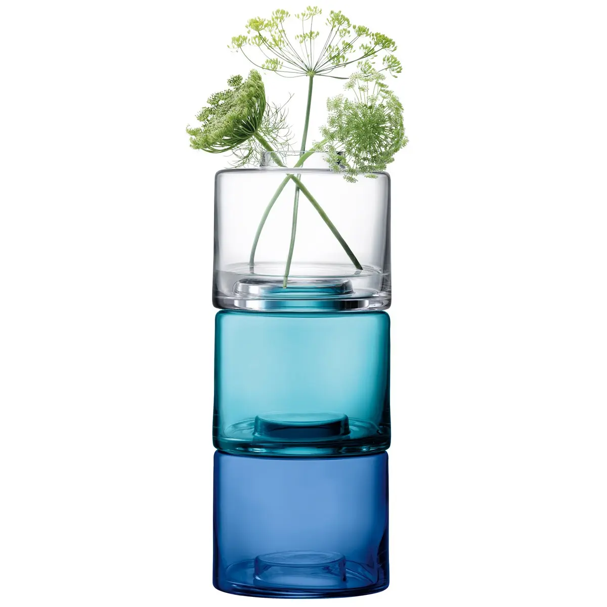 LSA International Stack Vase Trio 41.5 cm (16.25") | Handmade Mouth Blown Glass - main product image