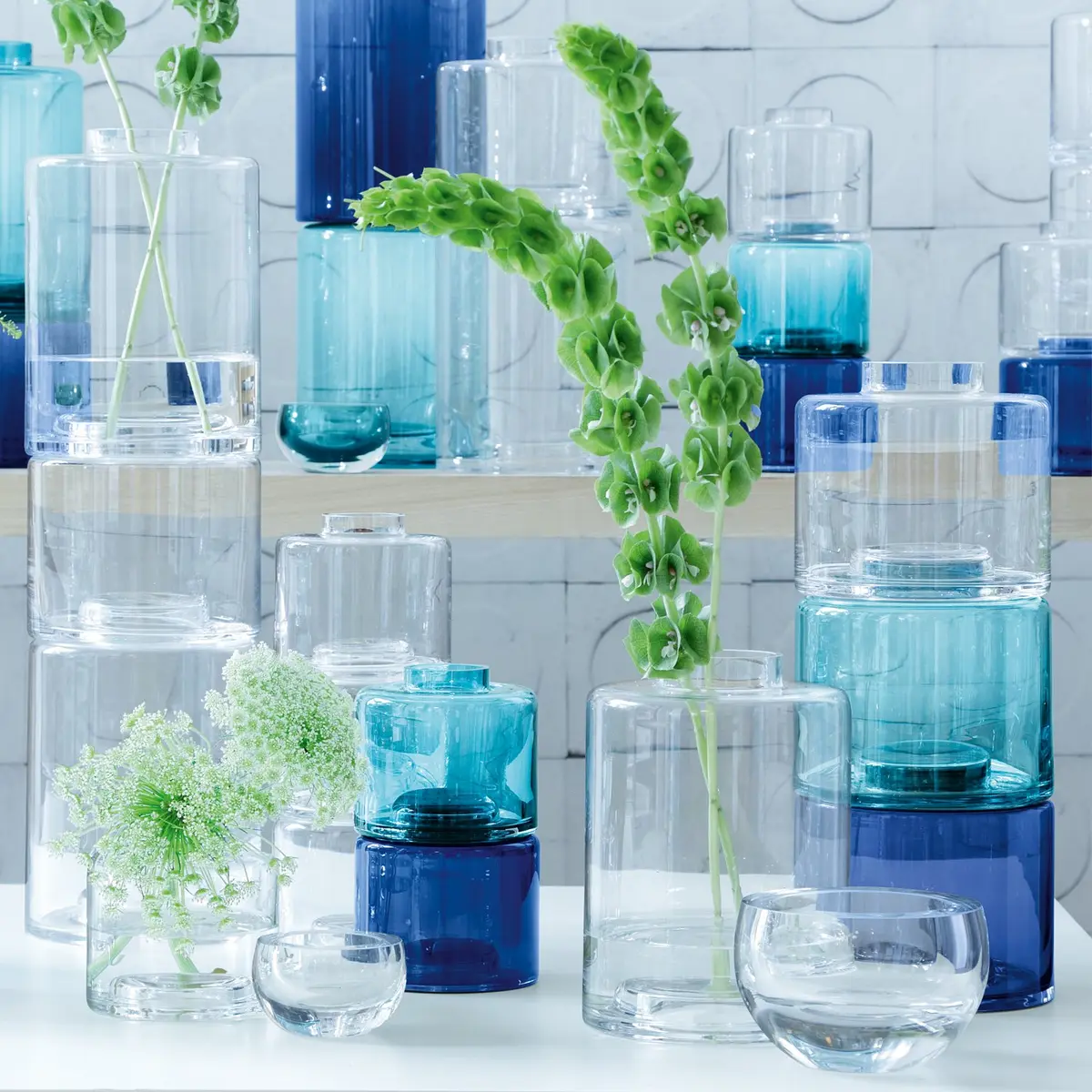 LSA International Stack Vase Trio 41.5 cm (16.25") | Handmade Mouth Blown Glass - view 7