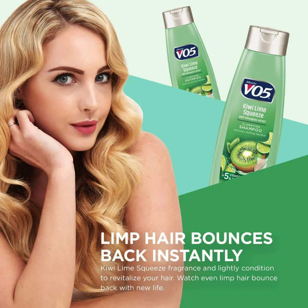 VO5 Herbal Escapes Clarifying Shampoo Kiwi Lime Squeeze 370ml (12.5 Fl Oz) | Nourishes Hair for Fuller, Thicker Look - view 3