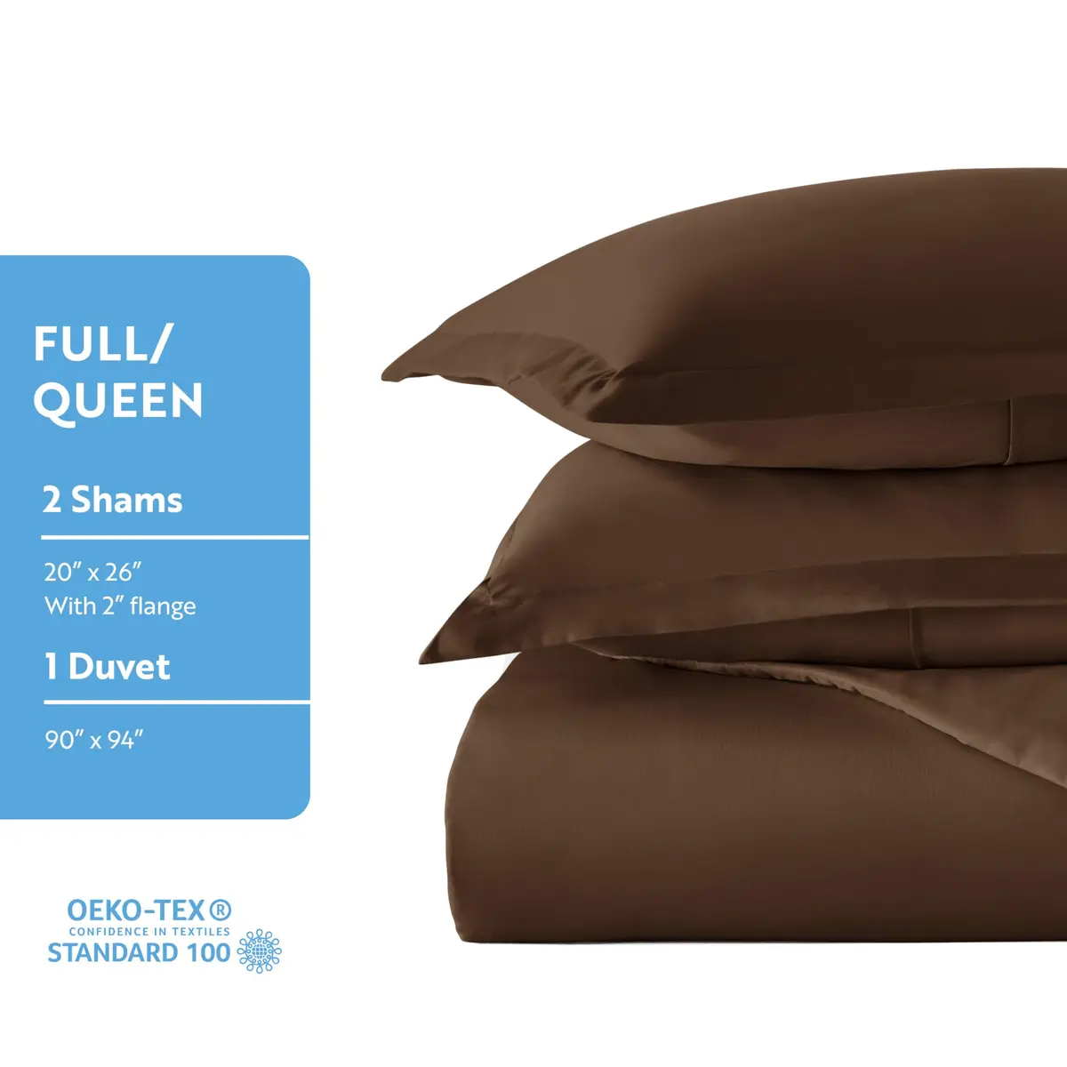 Linen Market Beckham Luxury Soft Brushed 1800 Series Microfiber Duvet Cover Set | Hypoallergenic, QUEEN, Chocolate - view 5