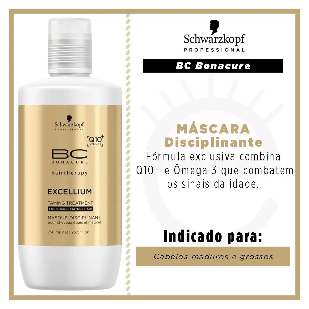 BC Bonacure EXCELLIUM Taming Treatment with Q10+ Omega-3, 25.5-Ounce | Nourishes & Tames Coarse Hair, Preserves Color, Supports Youthful Vitality - view 2