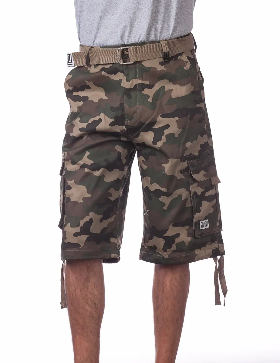 Pro Club Men's Cotton Twill Cargo Shorts with Belt, 34" | Classic Loose Fit, Durable & Breathable - main product image