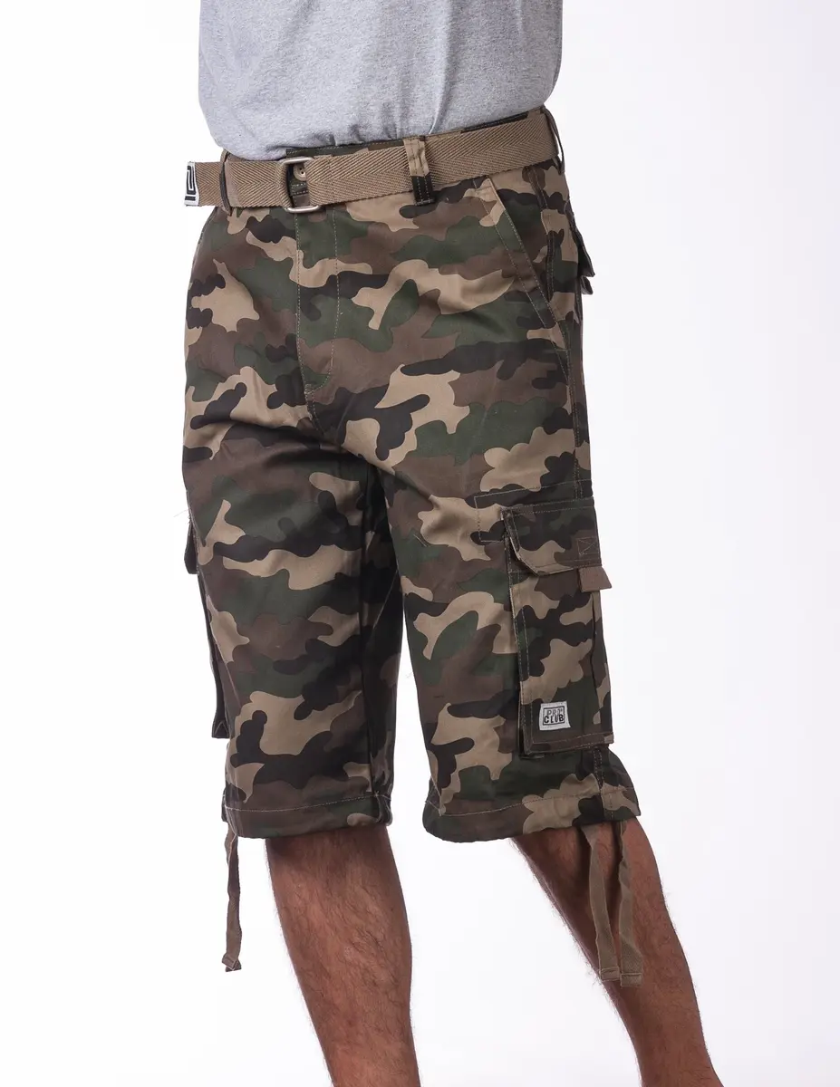 Pro Club Men's Cotton Twill Cargo Shorts with Belt, 34" | Classic Loose Fit, Durable & Breathable - view 2