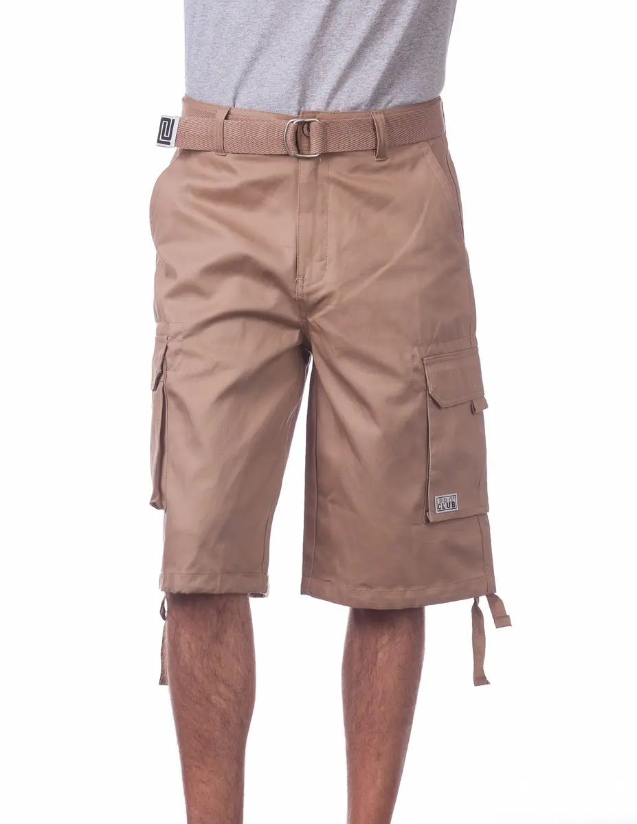 Pro Club Men's Cotton Twill Cargo Shorts with Belt, 36" | Classic Loose Fit, Durable & Breathable - main product image