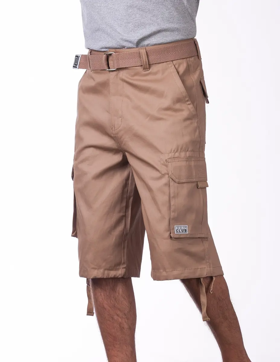 Pro Club Men's Cotton Twill Cargo Shorts with Belt, 36" | Classic Loose Fit, Durable & Breathable - view 2