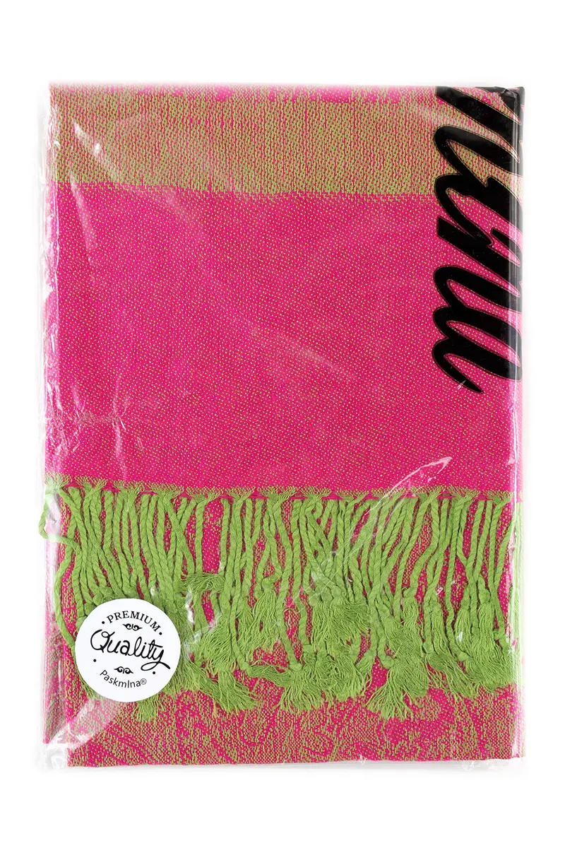 PASKMLNA Paisley Jacquard Pashmina Feel Shawl Wrap Scarf Stole (018-127Hotpink green) | Luxurious, breathable, versatile - view 7