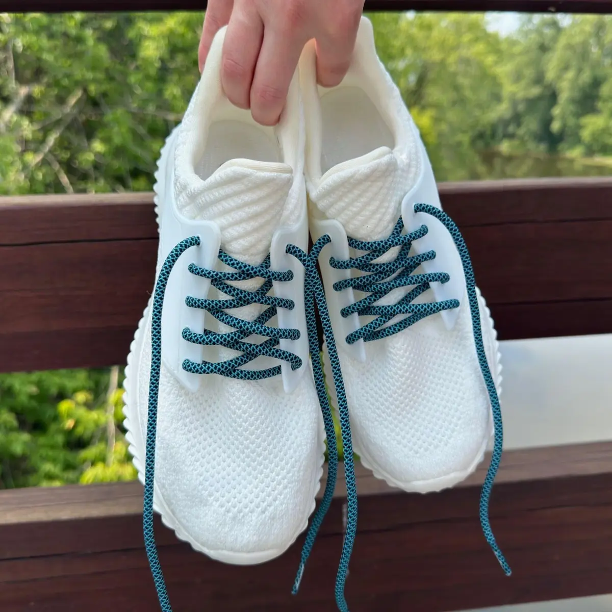 Lace Kings Round Shoelaces (Teal/Black - 91 cm) | Thick Polyester Athletic Laces for Sneakers - view 4