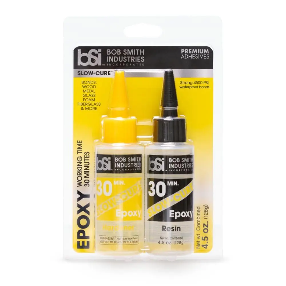 Bob Smith Industries BSI-205 Slow-Cure™ Epoxy 4.5 oz Clear | 30-Minute Working Time for Heavy-Duty Bonds - main product image