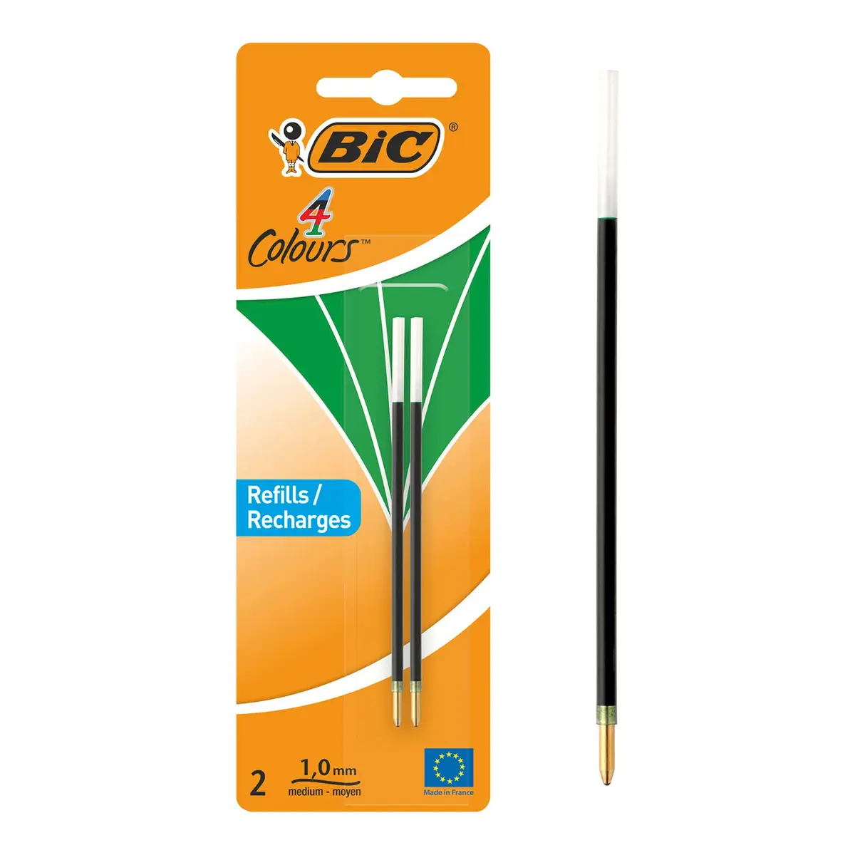 BIC Ballpoint Pen 4 Colours | 2 Items Pack, Medium Point, Plastic - main product image