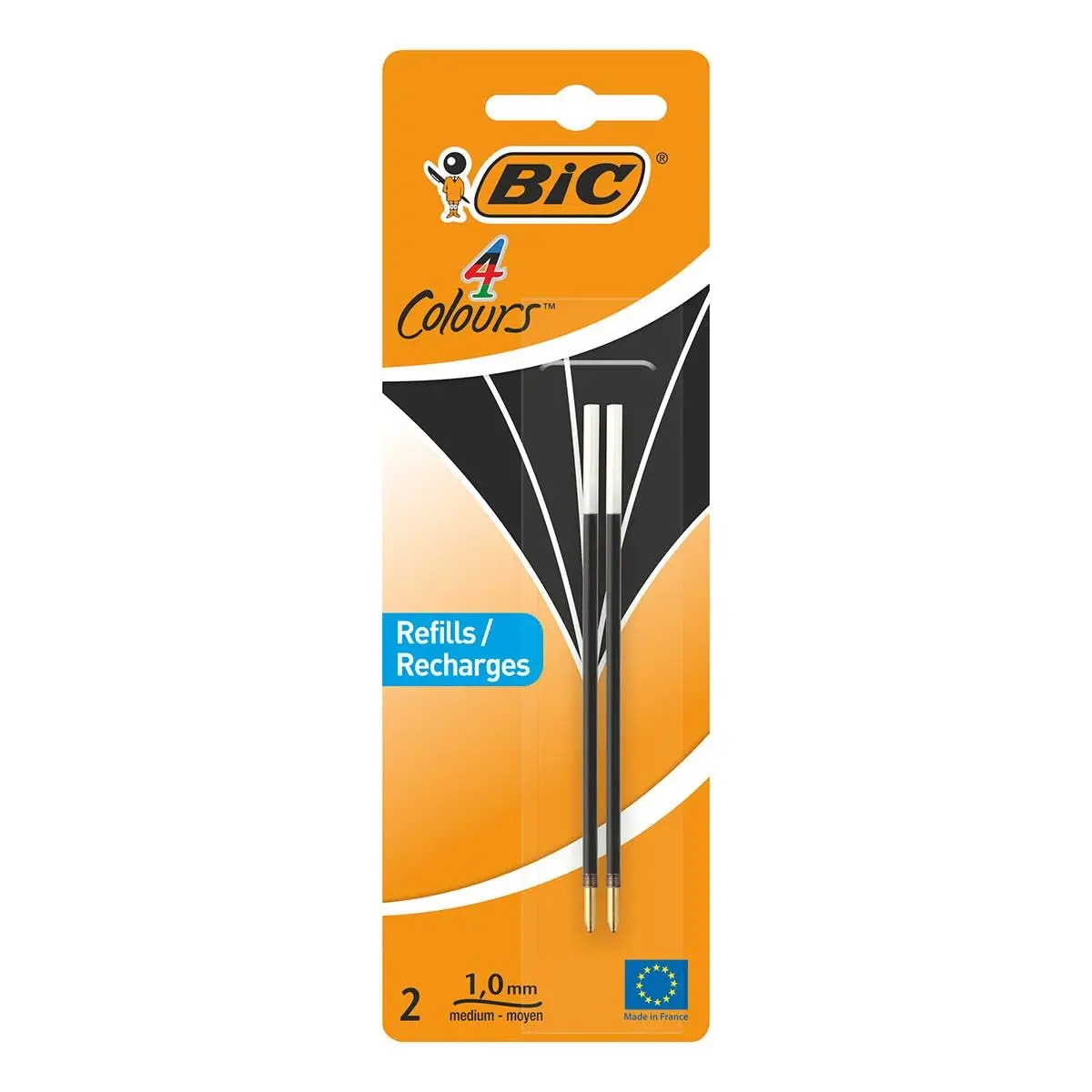 BIC Ballpoint Pen 4 Colours | Refillable, 2 Items, European Quality, Long-lasting ink - main product image