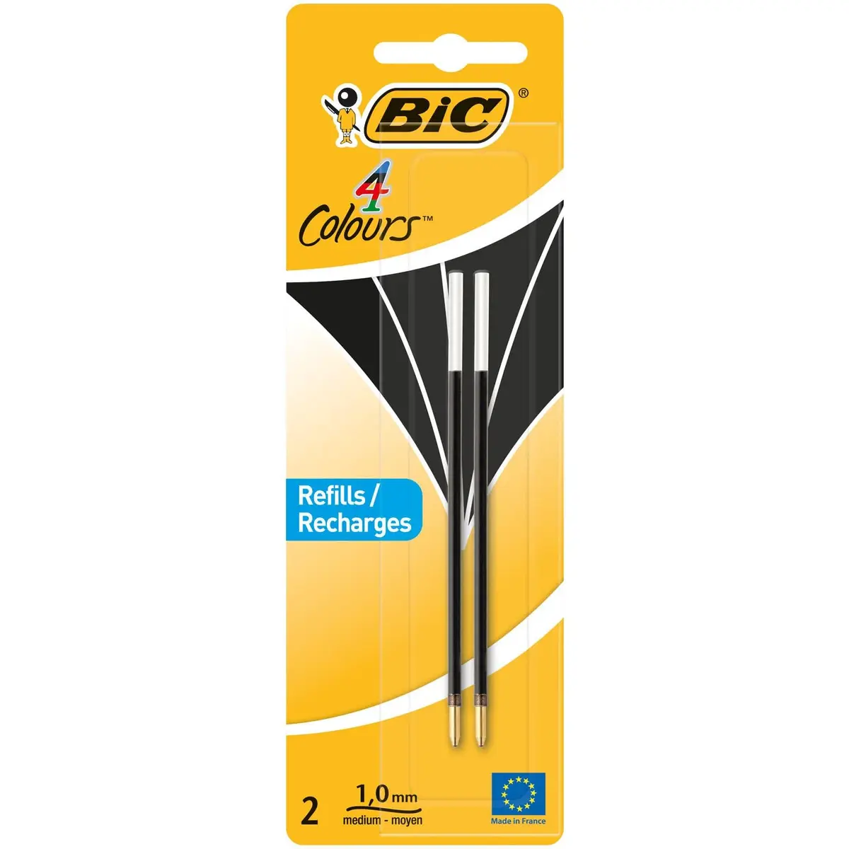BIC Ballpoint Pen 4 Colours | Refillable, 2 Items, European Quality, Long-lasting ink - view 2