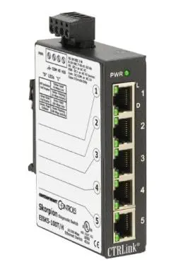 CONTEMPRARY CONTROLS Eisk5-100T Ethernet Switch 5 Port | 10/100 Mbps, Black, Used Good - view 2