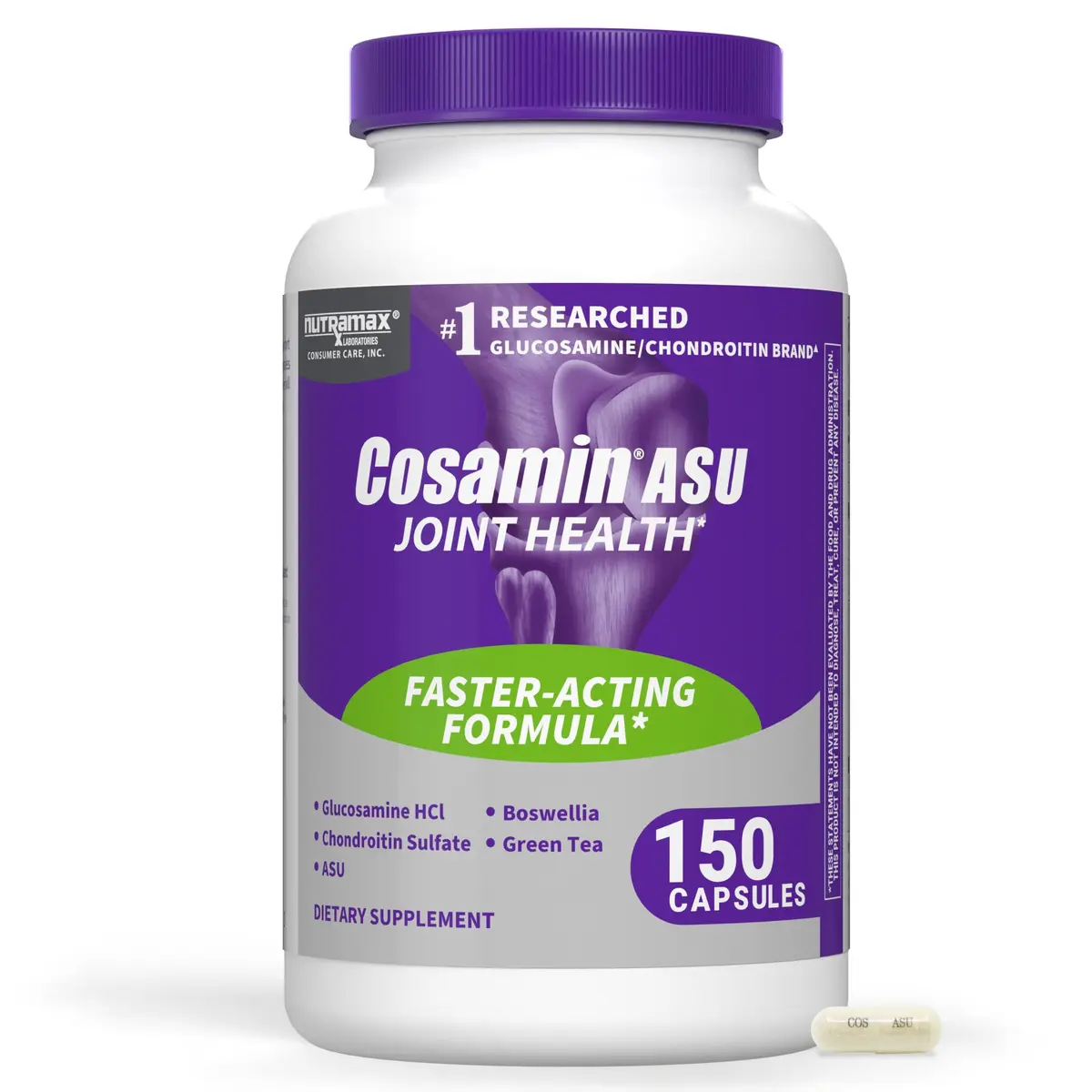 Nutramax Cosamin ASU Joint Health Supplement 150 Capsules | Faster-Acting Formula with Glucosamine, Chondroitin, ASU, and Boswellia Serrata - main product image