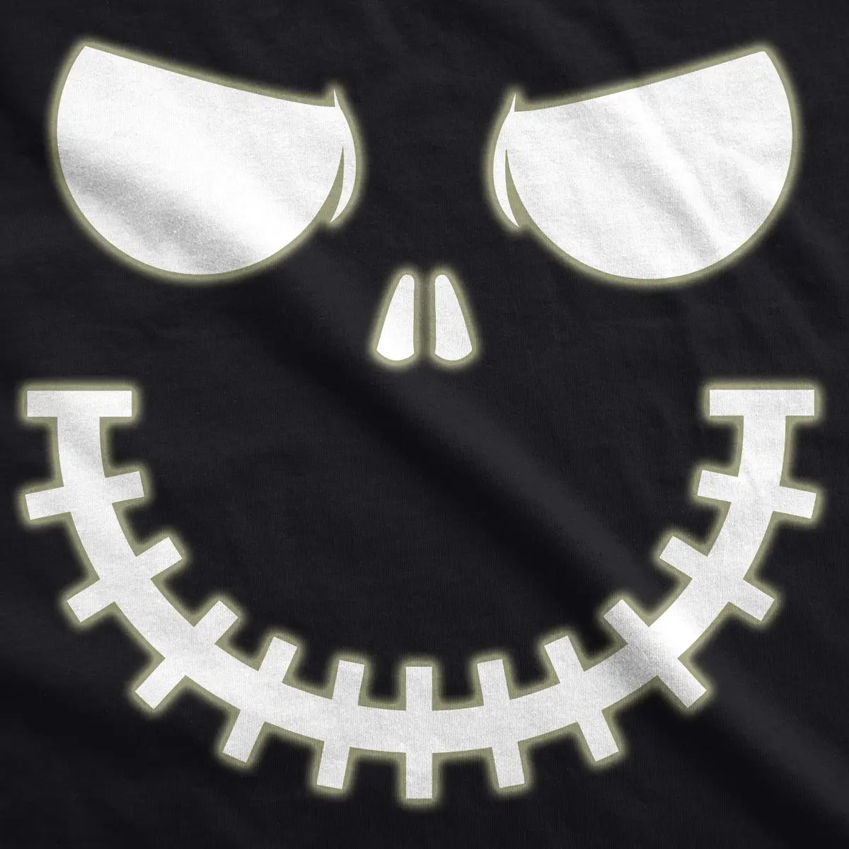 Crazy Dog T-Shirts Halloween Mens Skeleton Zipper Pumpkin Face Glow in The Dark Tees Black 5XL | Spooky Skeleton Glow Tee - view 4