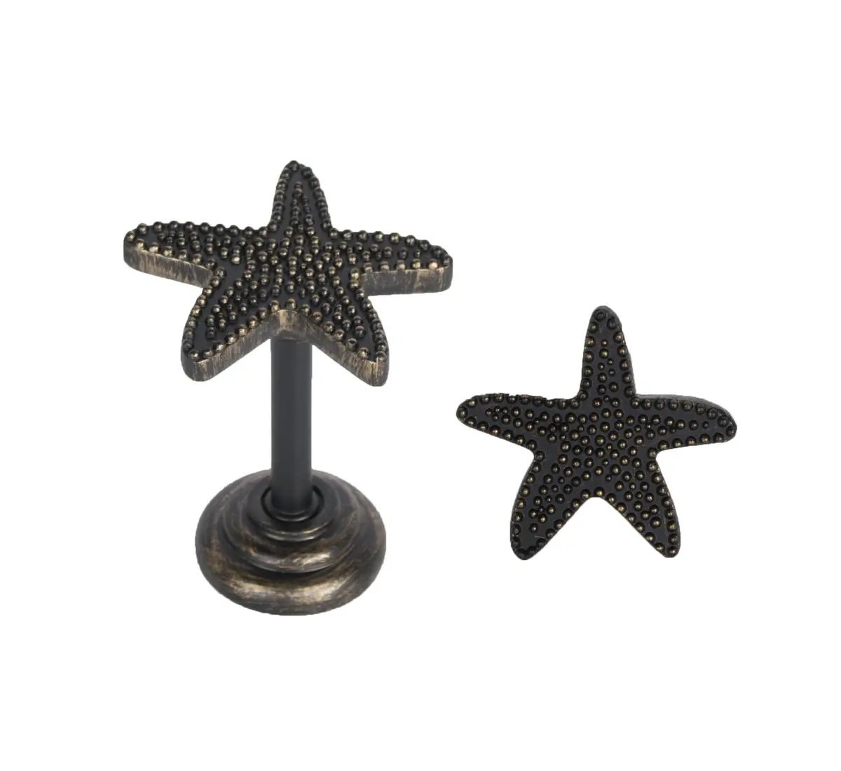 Urbanest Starfish Medallion 3 1/4-inch Wide Burnt Gold Pewter | Ceiling Medallion - view 2
