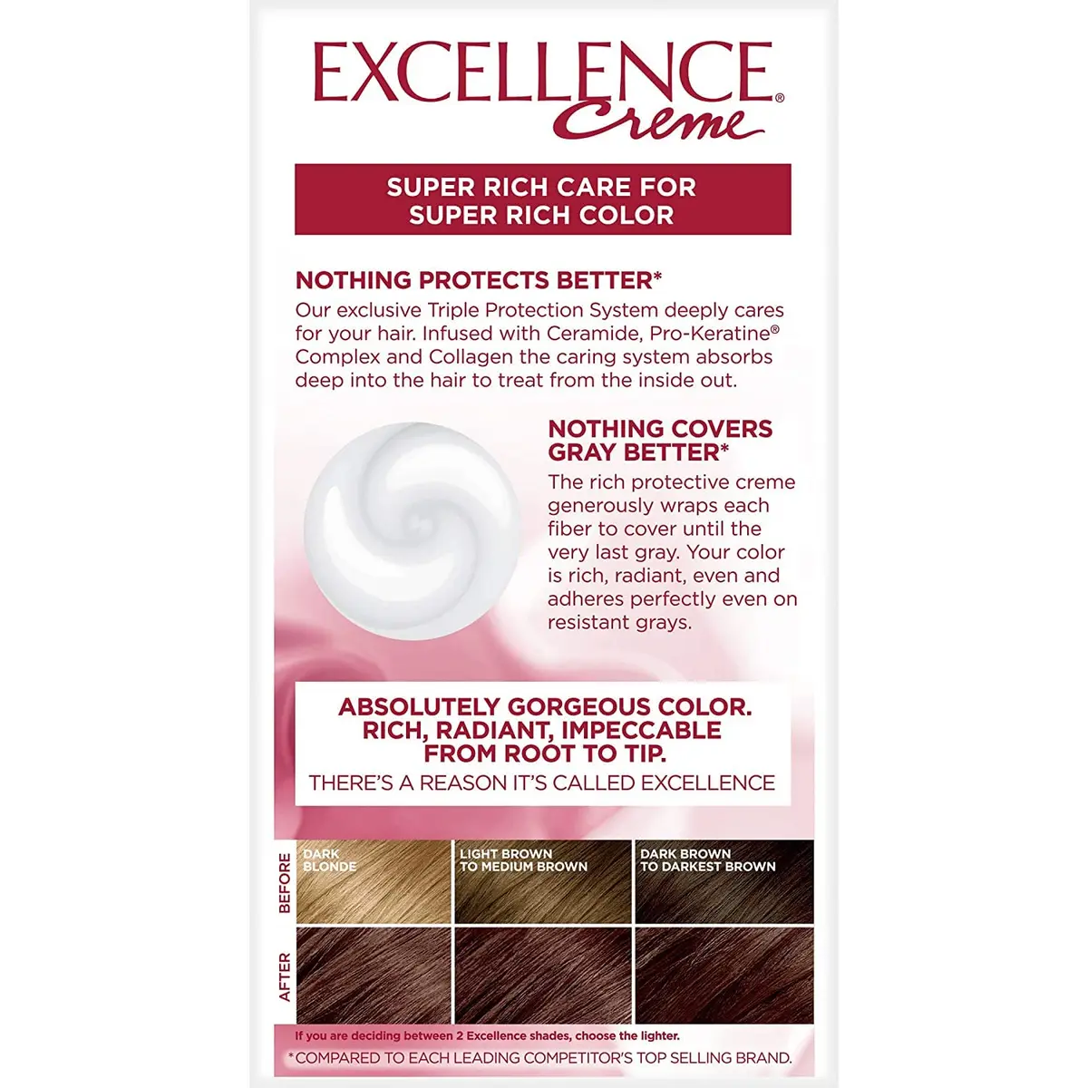 L'Oreal Excellence Creme - 5AR Velvet Brown (Medium Maple Brown) 3 Pack | Permanent Hair Color Kit for Home Use - view 2