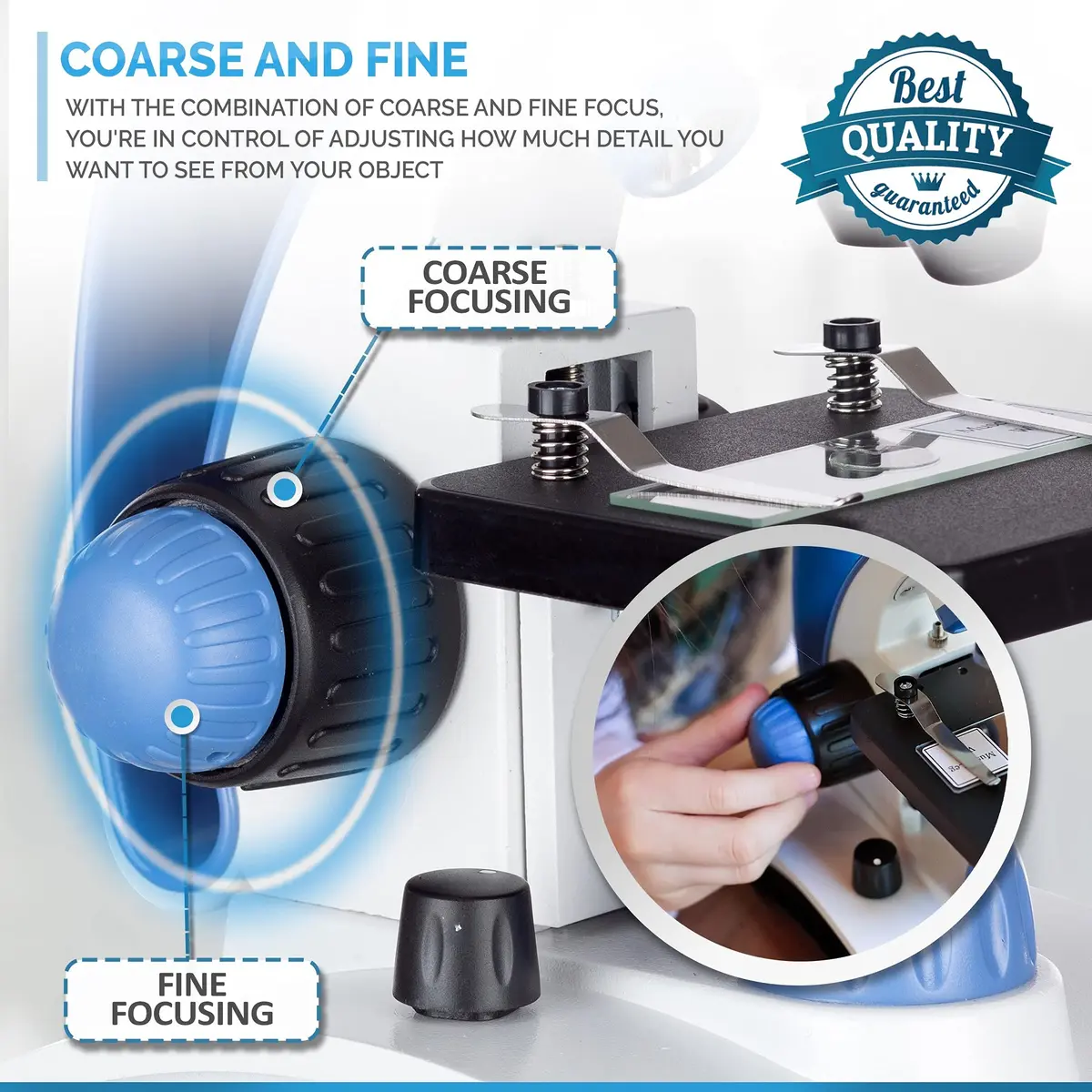 AmScope M162C-2L-PB10-WM 1000X Microscope Kit for Education & Home Use | All-Metal Durable Design - view 8