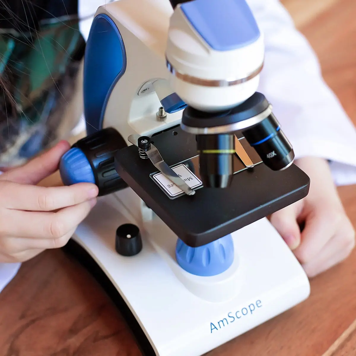 AmScope M162C-2L-PB10-WM 1000X Microscope Kit for Education & Home Use | All-Metal Durable Design - view 9