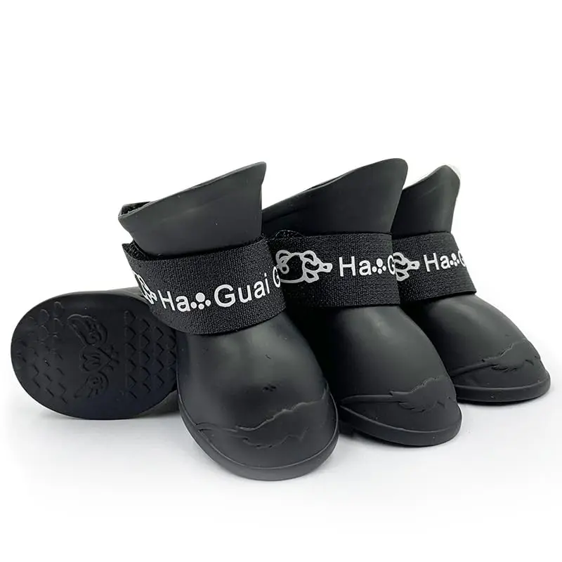 Cdycam Black Rubber Dog Paw Protectors | Waterproof Anti-Slip Rain Boots for Small to Large Paws (XL: 7.6cm L x 6.1cm W) - view 9