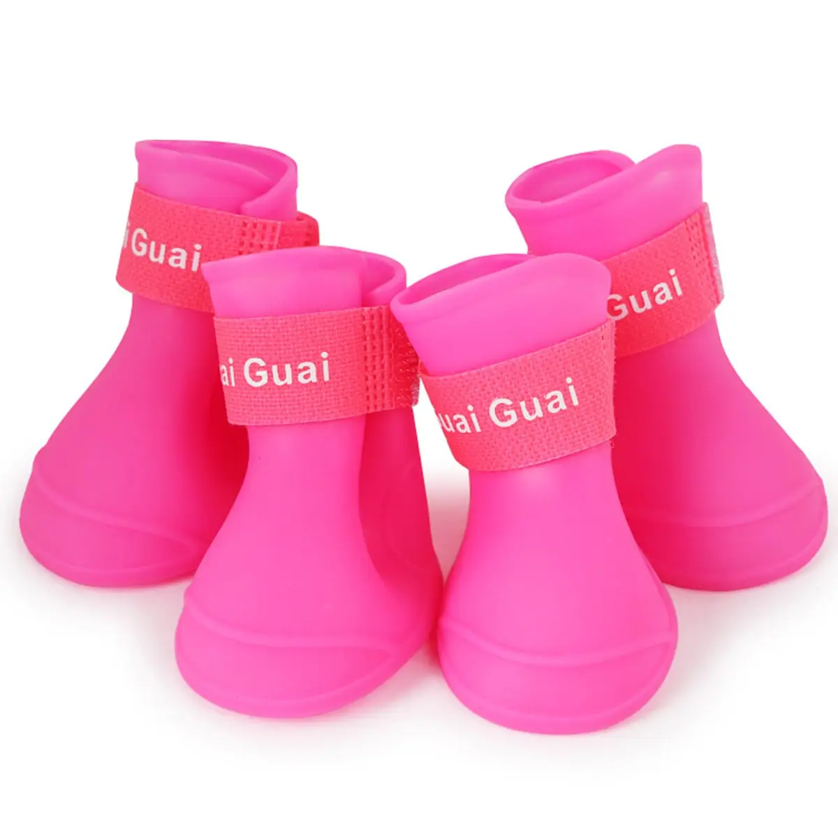 Cdycam Cute Little Pet Dog Puppy Rain Snow Boots Shoes Booties Candy Colors Rubber Waterproof Anti-Slip (Rose Red, X-Large) - view 8