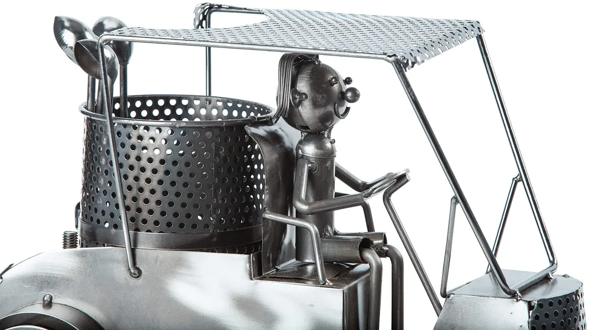 BRUBAKER Wine Bottle Holder Statue Golfer in A Golf Cart | Unique Golf & Wine Decor, Recycled Metal, 12.01 inches - view 5