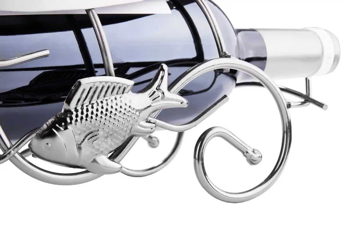 BRUBAKER Fisherman on a Boat Metal Wine Bottle Holder Statue Sculpture | 30.5 cm (11.8") L x 36.6 cm (14.6") H x 10.9 cm (4.3") W - view 4