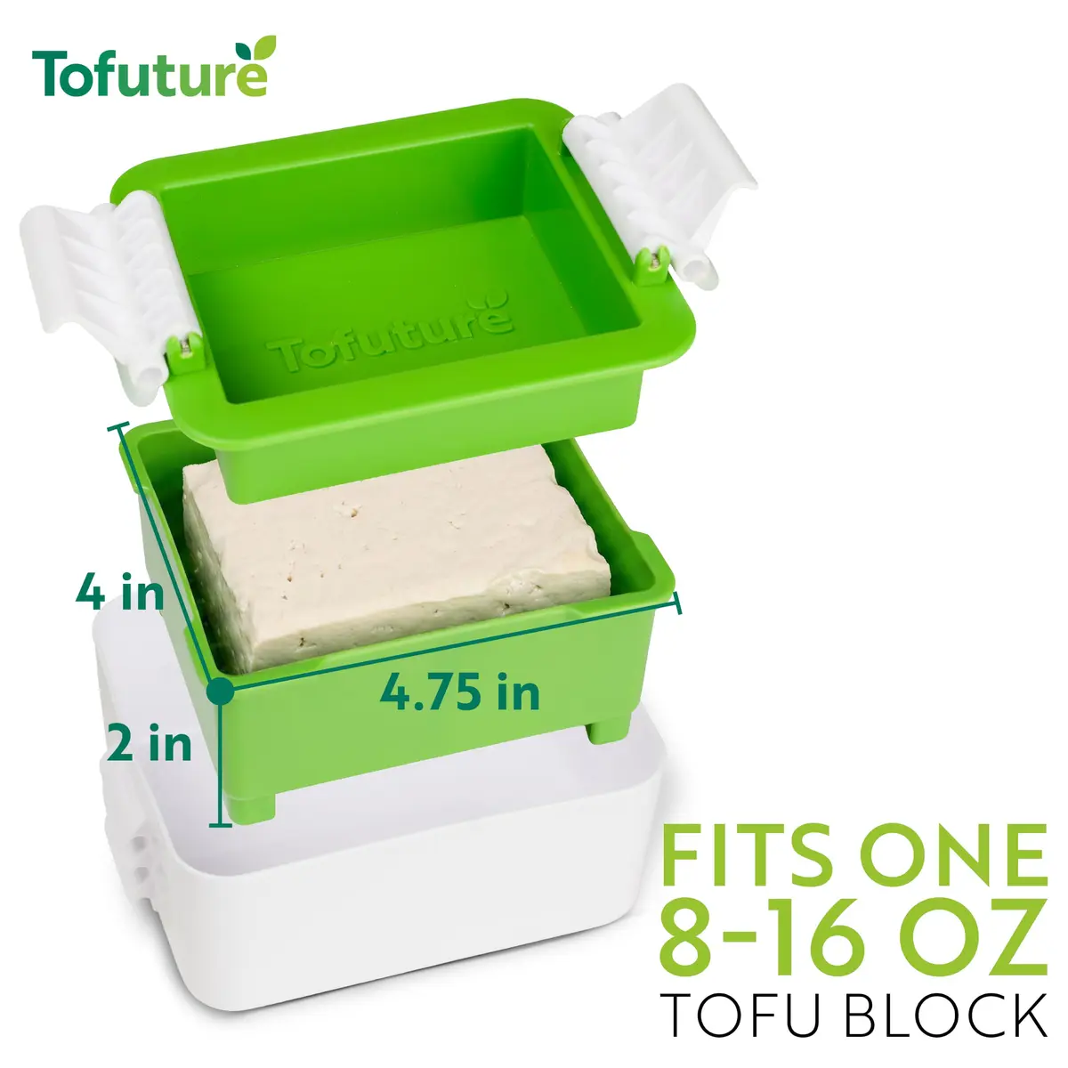 Tofuture Tofu Press | Self-Contained Vegan Tofu Water Remover, Fits 8-16 oz | Dishwasher Safe - view 9