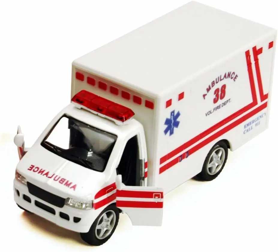 KiNSMART Rescue Team Ambulance 12.7cm (5") Die Cast Metal with Pullback Action | ASTM-Tested Toy Vehicle - view 2