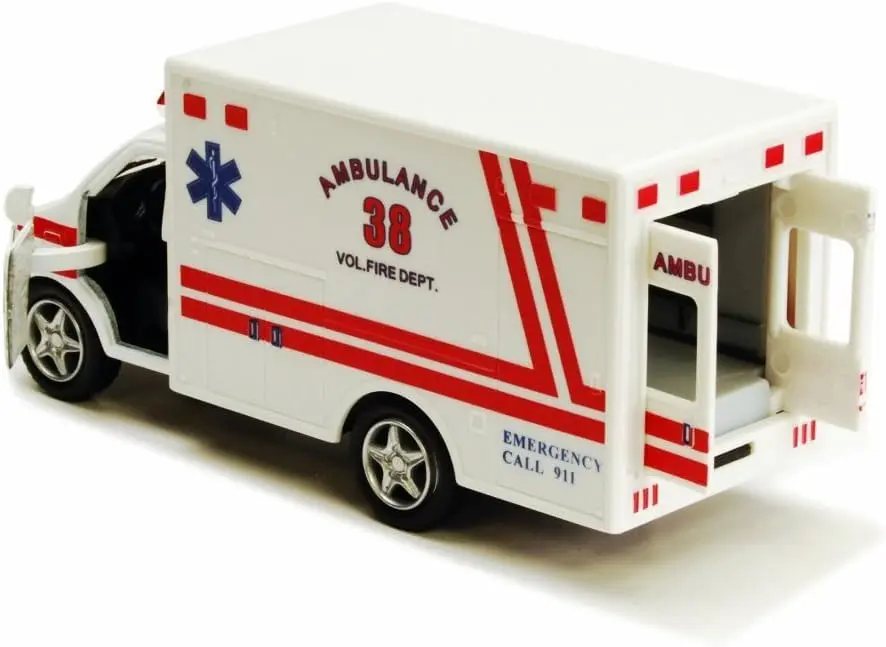 KiNSMART Rescue Team Ambulance 12.7cm (5") Die Cast Metal with Pullback Action | ASTM-Tested Toy Vehicle - view 5