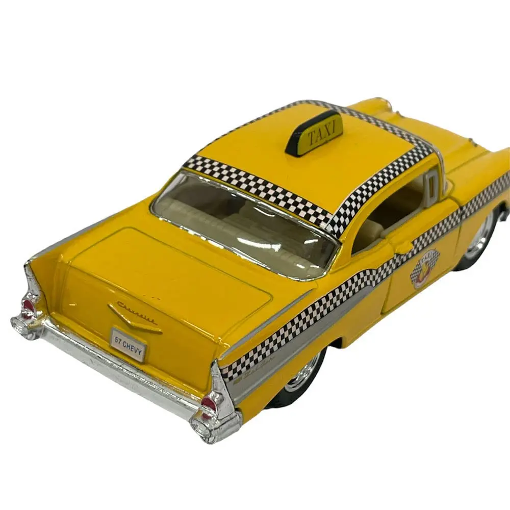 KiNSMART 1957 Chevy Bel Air Coupe 1:40 Scale 5" Die Cast Metal Classic Toy Car (Taxi) | Authentic Miniature with Pull-Back Action - view 5