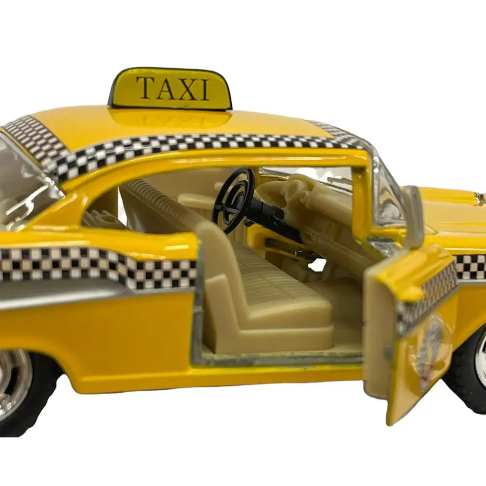 KiNSMART 1957 Chevy Bel Air Coupe 1:40 Scale 5" Die Cast Metal Classic Toy Car (Taxi) | Authentic Miniature with Pull-Back Action - view 6