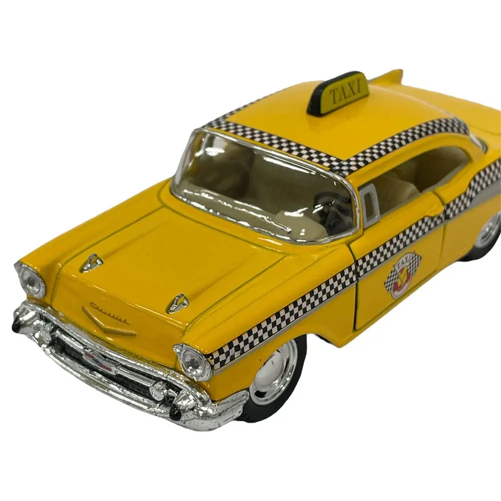 KiNSMART 1957 Chevy Bel Air Coupe 1:40 Scale 5" Die Cast Metal Classic Toy Car (Taxi) | Authentic Miniature with Pull-Back Action - view 3