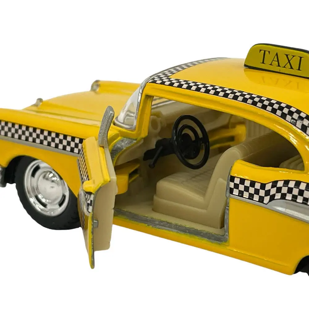 KiNSMART 1957 Chevy Bel Air Coupe 1:40 Scale 5" Die Cast Metal Classic Toy Car (Taxi) | Authentic Miniature with Pull-Back Action - view 4