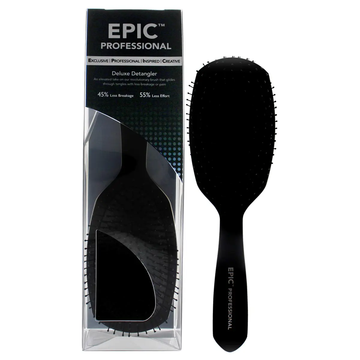 Wet Brush Epic Professional Detangler Brush Black | 2.87 in Width x 2.04 in Height x 9.76 in Length (7.3 cm x 5.2 cm x 26.8 cm) - main product image
