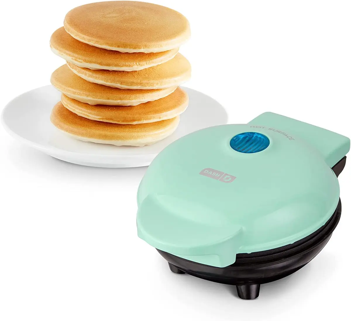 Dash Mini Maker Griddle, 4 Inch Nonstick Cooking Surface, Aqua - main product image