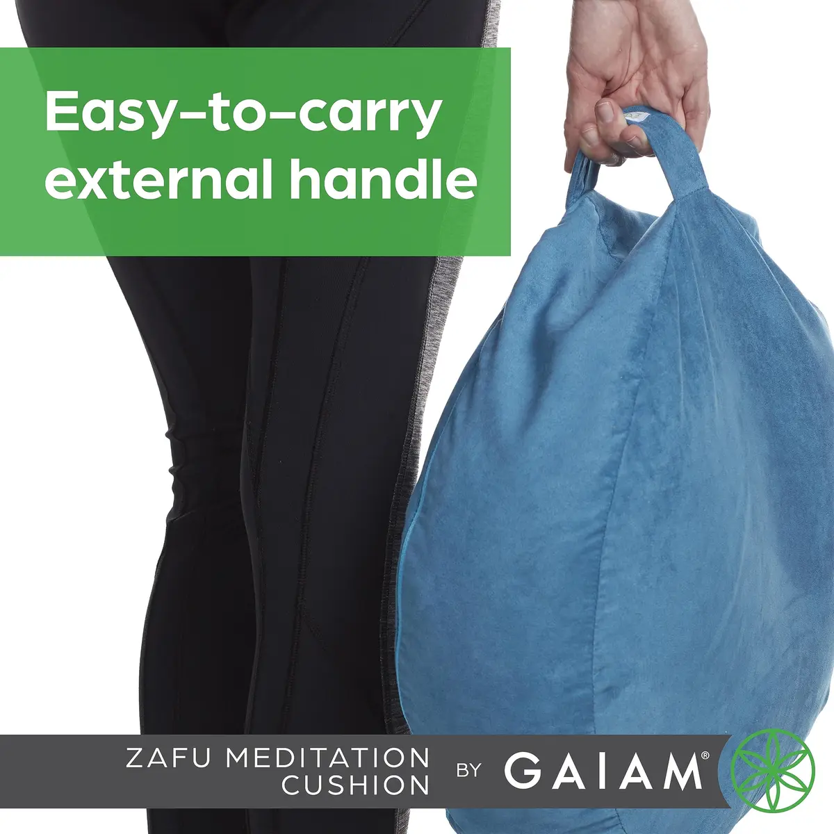 Gaiam Zafu Meditation Cushion Buckwheat Hull 38cm (15") Round | Supports Spine Alignment for Deeper Meditation - view 7