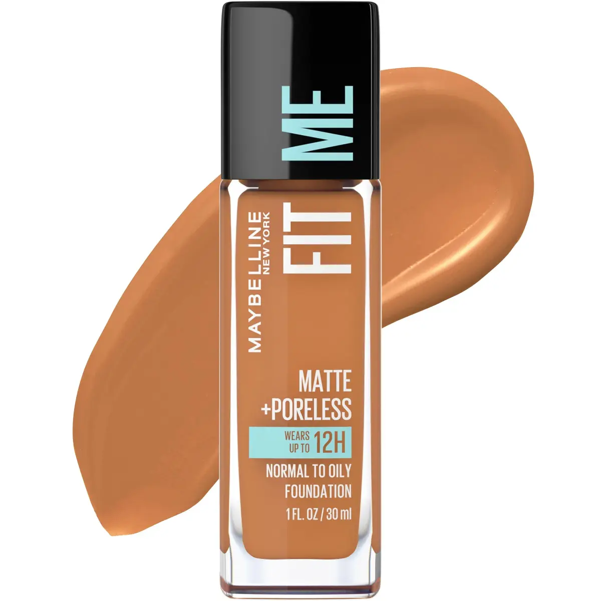 Maybelline Fit Me Matte + Poreless Liquid Foundation, 340 Cappuccino, 1 Fl Oz | Oil-Free, Pore Minimizing - main product image