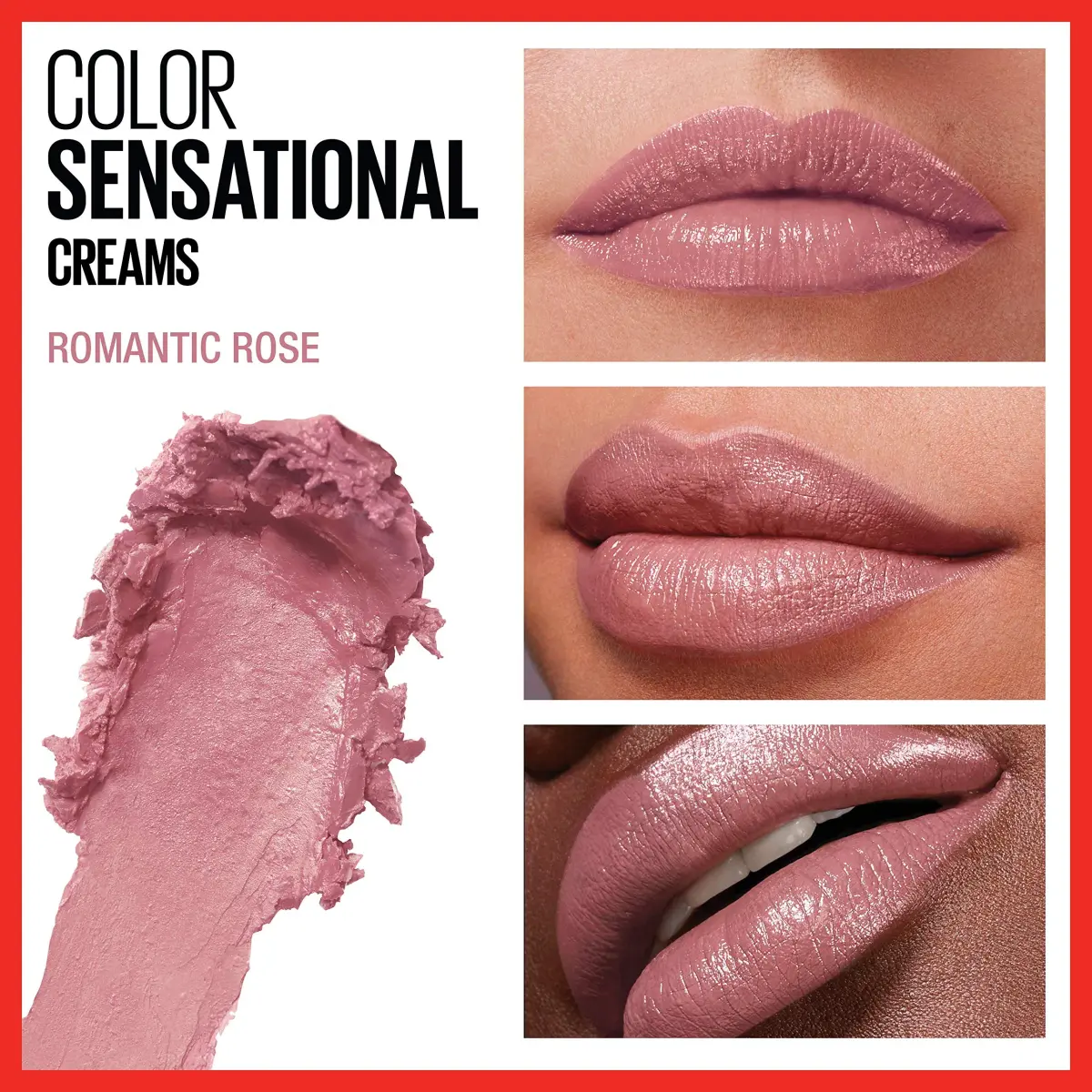 Maybelline Color Sensational Lipstick in Romantic Rose - Creamy Hydrating Lip Color, 4g - view 3