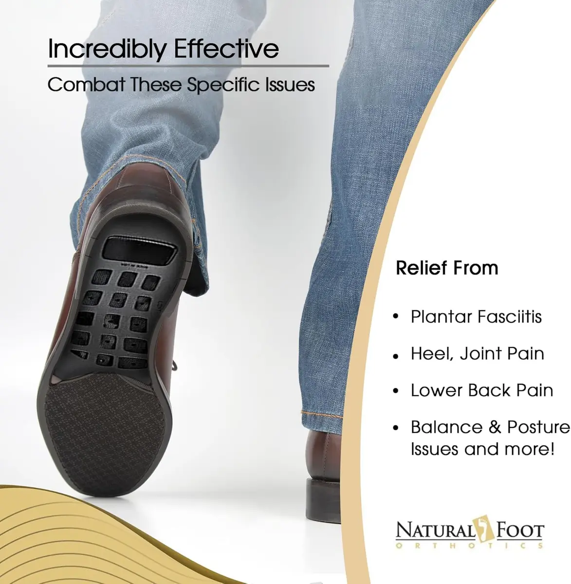 Natural Foot Orthotics Slim Insoles | Podiatrist-Designed Arch Support for Flat Arches - view 4
