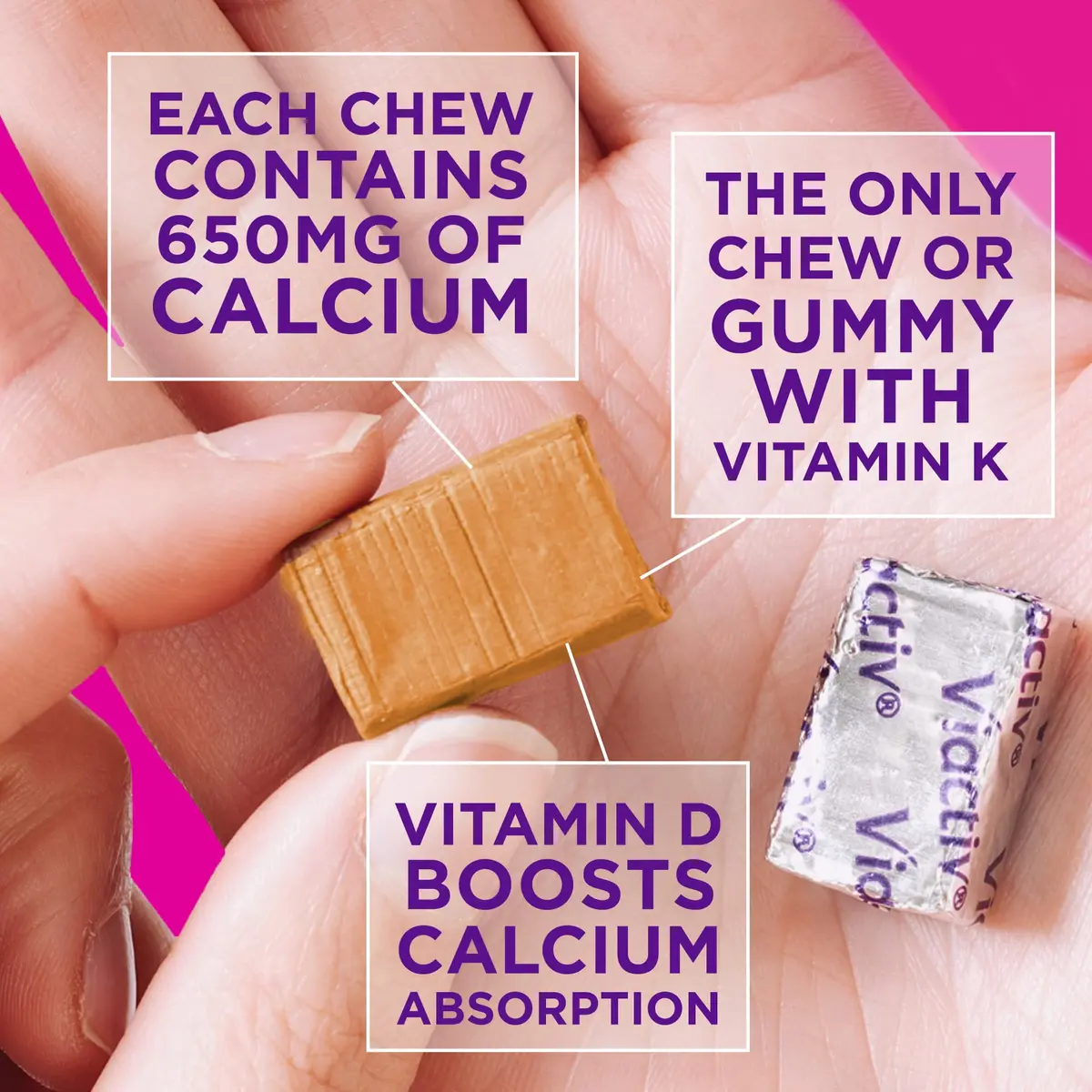 Viactiv Calcium + Vitamin D Soft Chews 180 Count | Milk Chocolate for Bone Support in India - view 2
