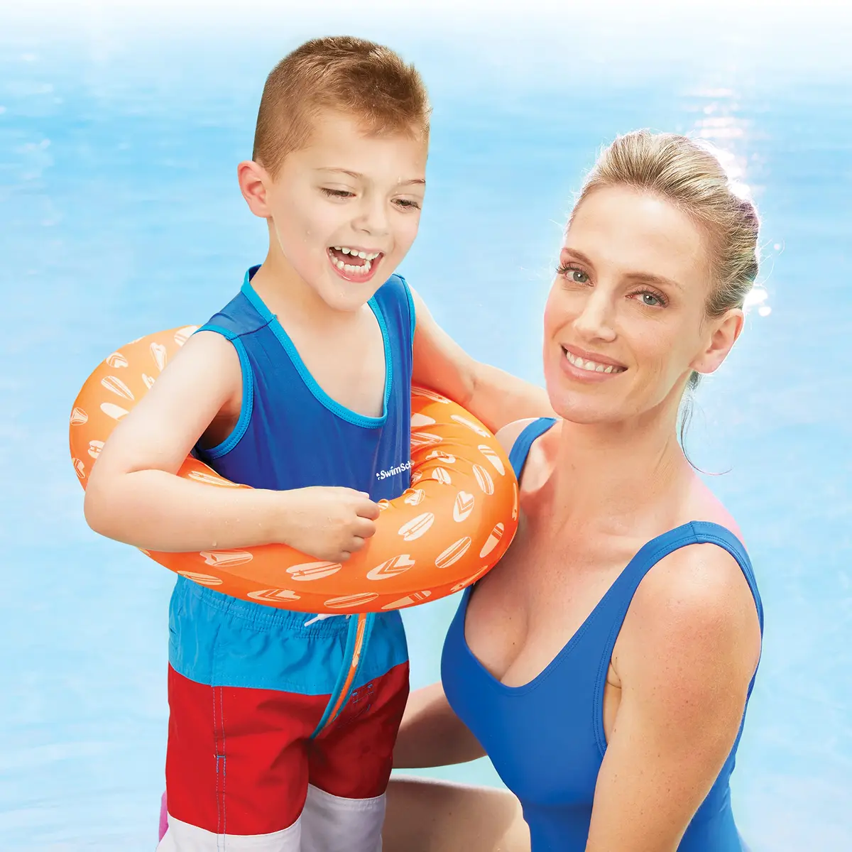 SwimSchool Deluxe Swim Trainer (Berry/Blue) | Heavy Duty Toddler Float Vest with Adjustable Safety Seat - view 5