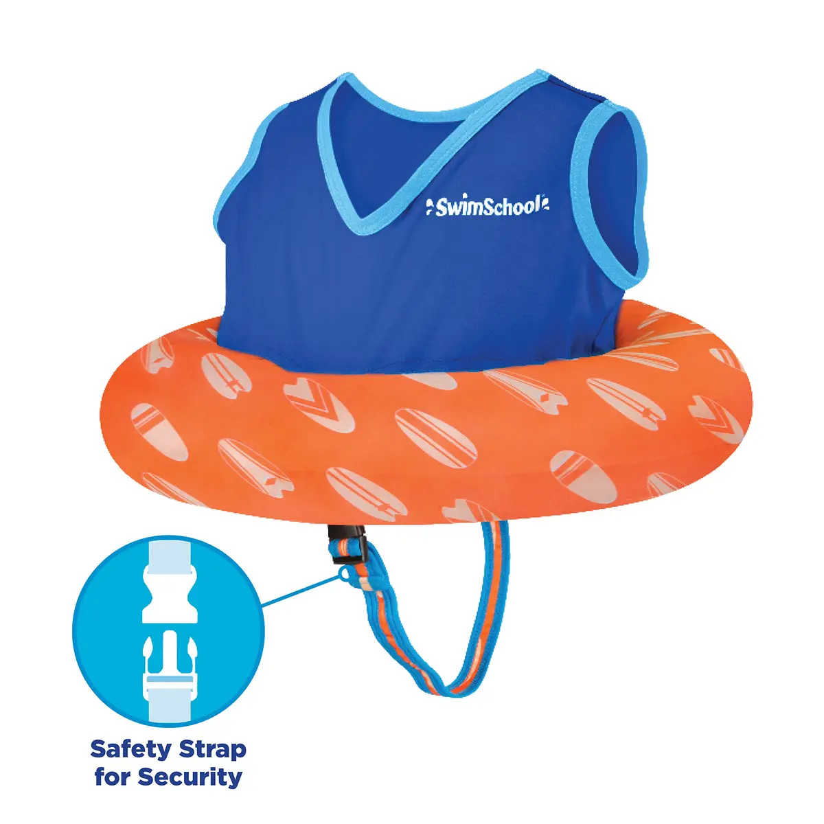 SwimSchool Deluxe Swim Trainer (Berry/Blue) | Heavy Duty Toddler Float Vest with Adjustable Safety Seat - view 3