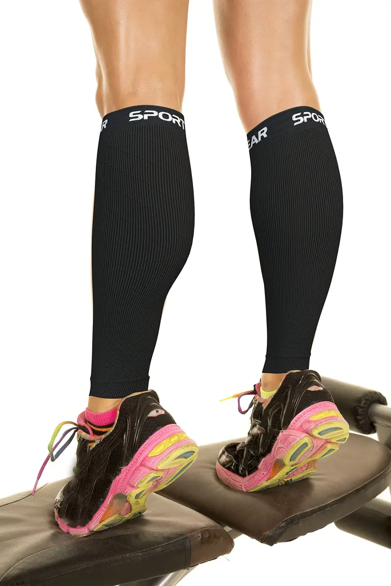 Physix Gear Sport Calf Compression Sleeves S/M Black | FDA Approved Graduated Compression - main product image