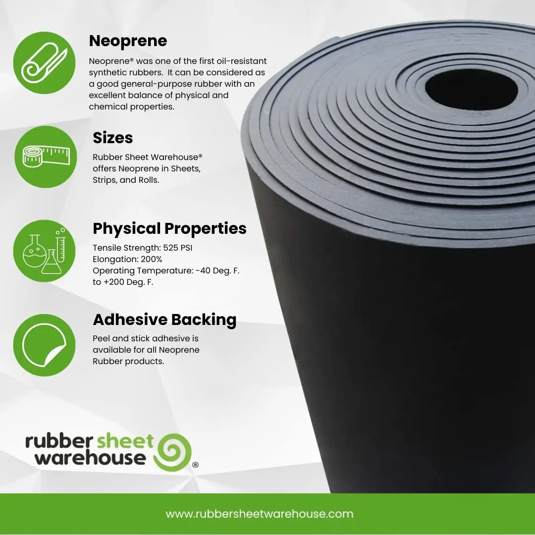 Rubber Sheet Warehouse Neoprene Rubber Sheet 1/32" (.032") Thick 18" x 36" | Strong & Flexible - view 5