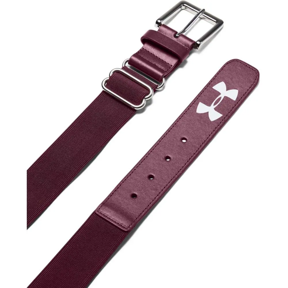 Under Armour Men's Baseball Belt Maroon (609) OSFA | Elastic Webbing with Polyurethane, 2" Width - main product image
