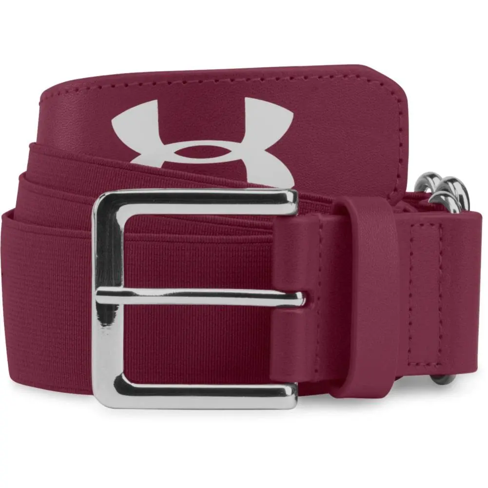Under Armour Men's Baseball Belt Maroon (609) OSFA | Elastic Webbing with Polyurethane, 2" Width - view 2