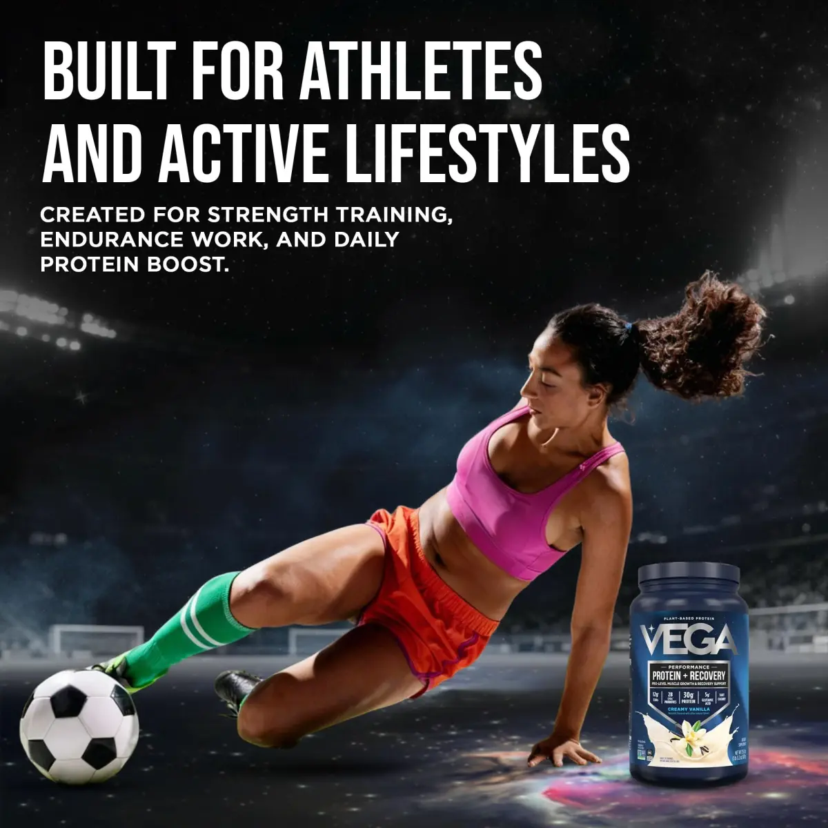Vega Protein + Recovery Vanilla 816g (28.8 oz) | NSF Certified Plant-Based Protein for Muscle Recovery - view 9