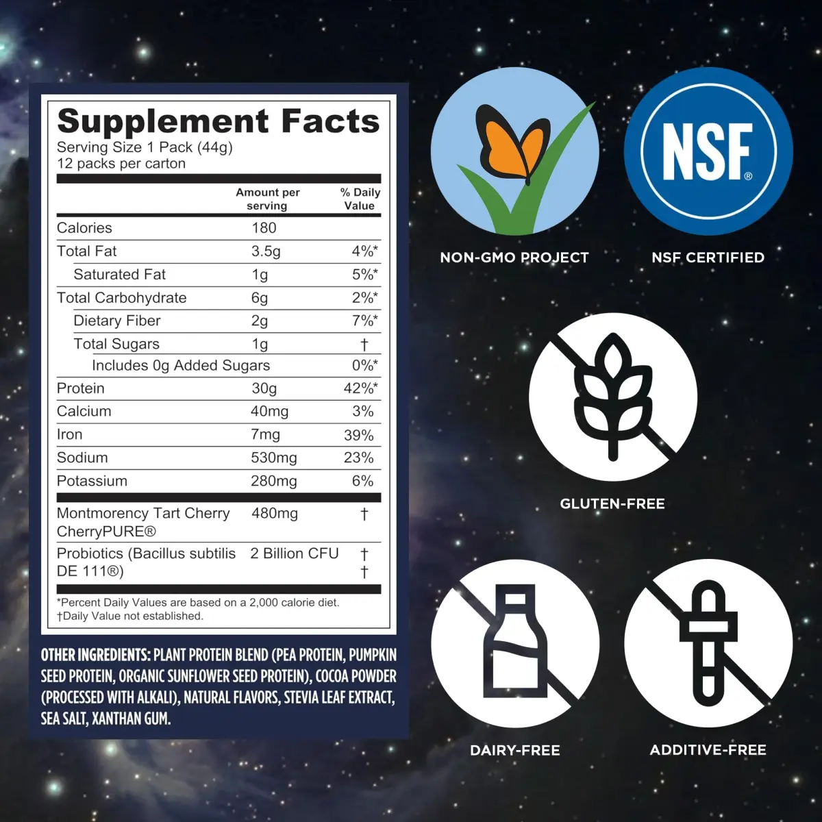 Vega Protein + Recovery Chocolate 12 x 1.6 oz Packets | NSF Certified Vegan Muscle Recovery Supplement - view 4