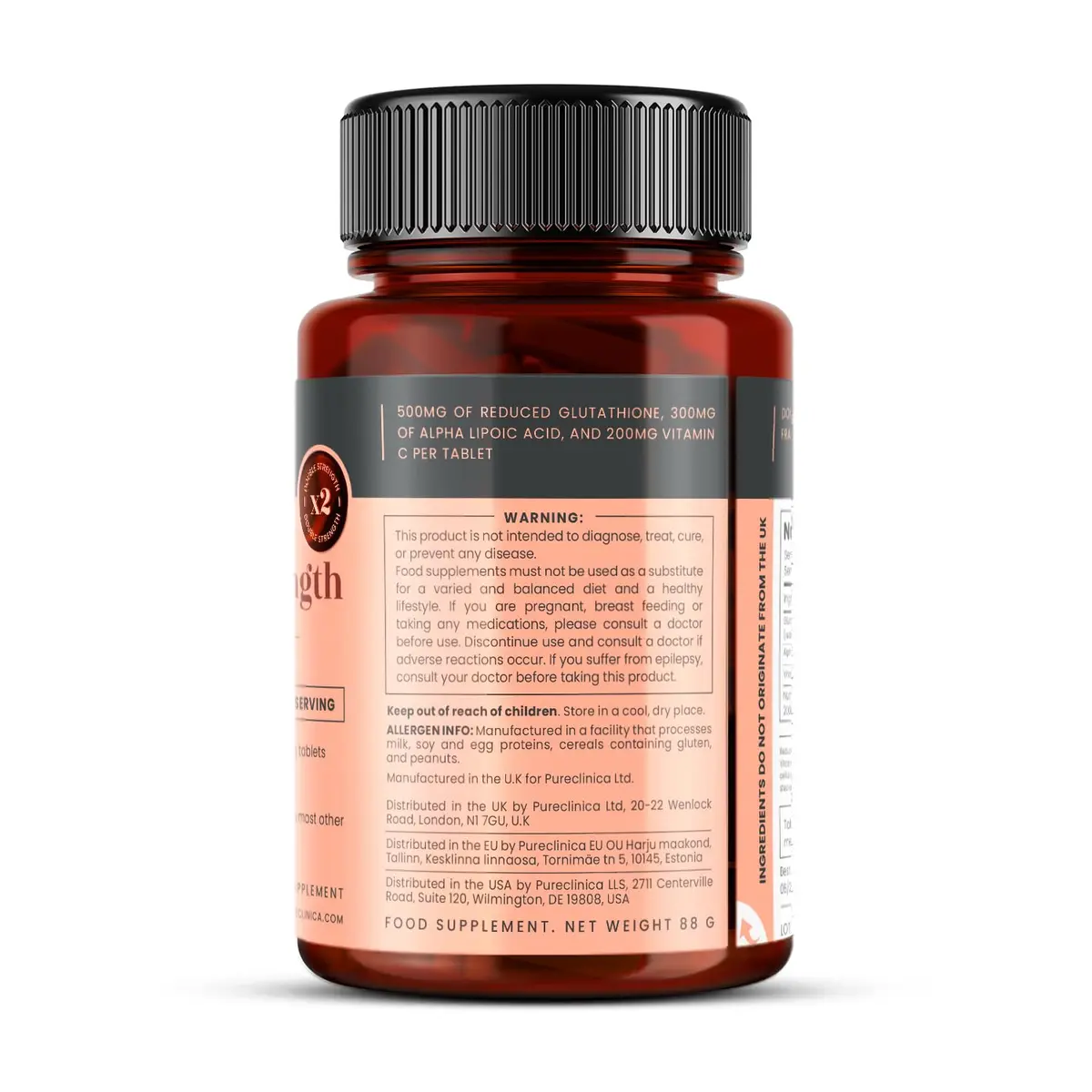 Pureclinica Glutathione 1000mg 240 Tablets | Supports Skin Brightening & Antioxidant Defense - view 6
