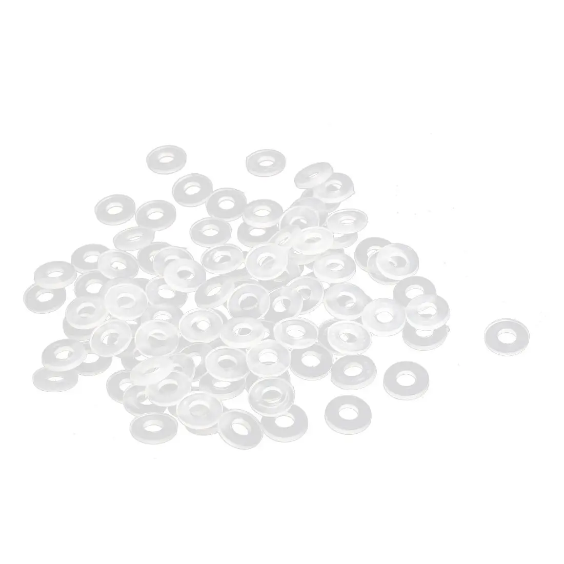 uxcell Nylon Flat Washers 7mm OD x 3mm ID x 1mm Thickness Clear | Pack of 100 - main product image